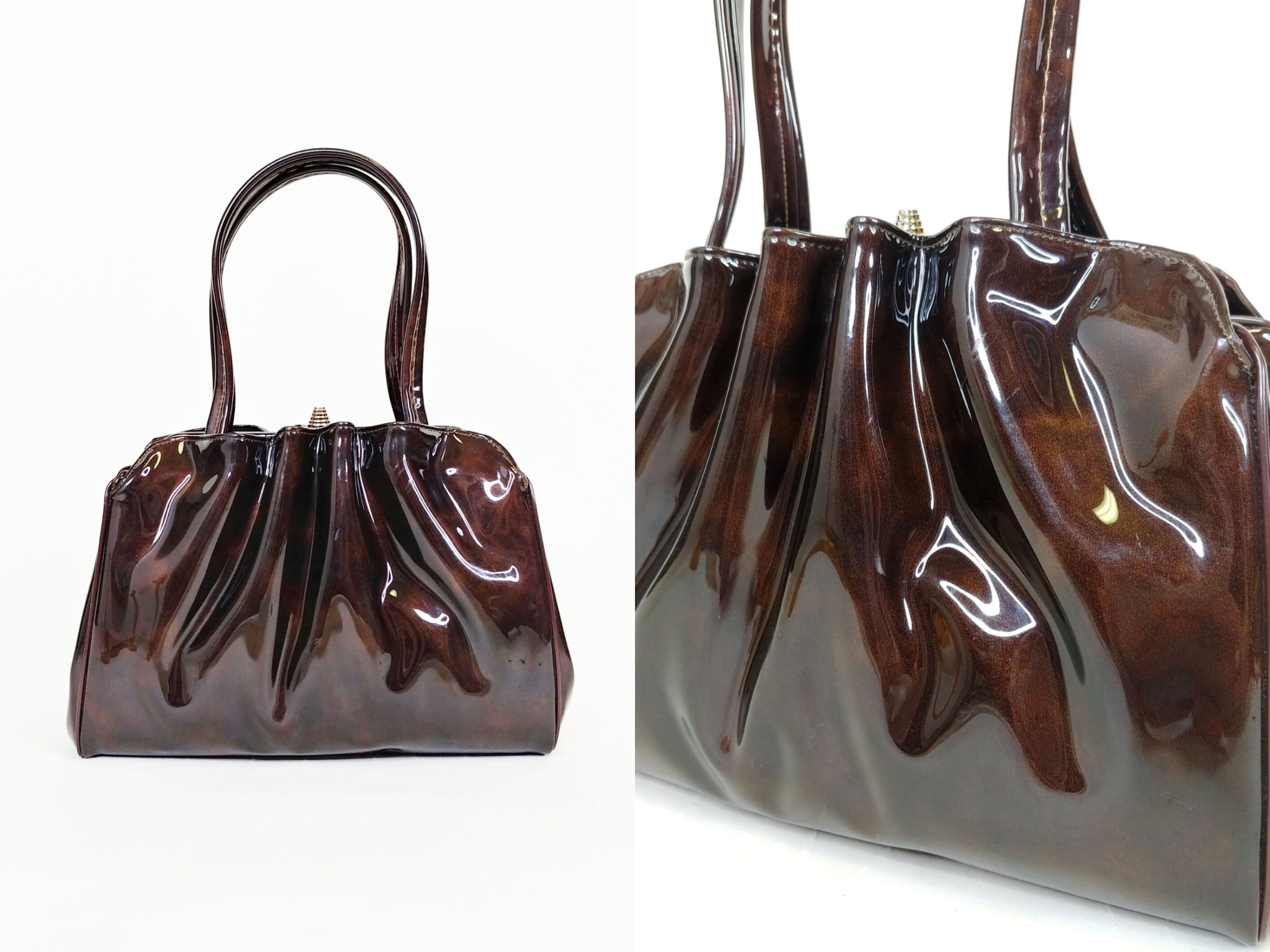 Louis Vuitton Brown Patent Leather Handbag