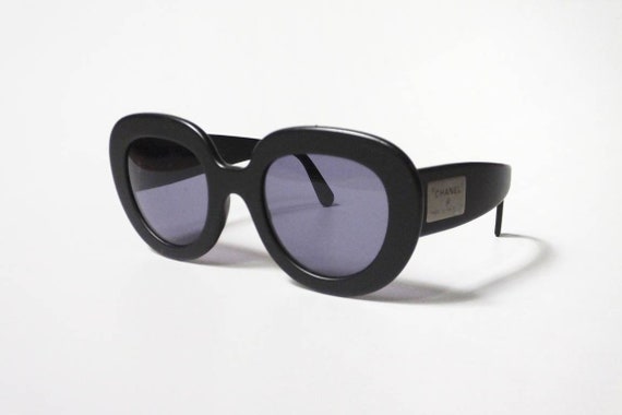 Chanel 2000s Black Tinted Large Sunglasses · INTO