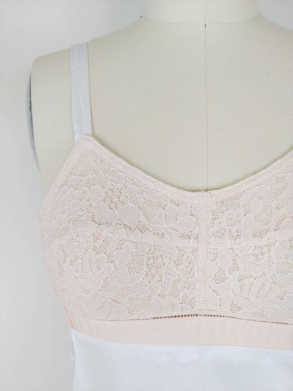 1930s Bias Cut White Slip Built in Bra | Vintage … - image 4