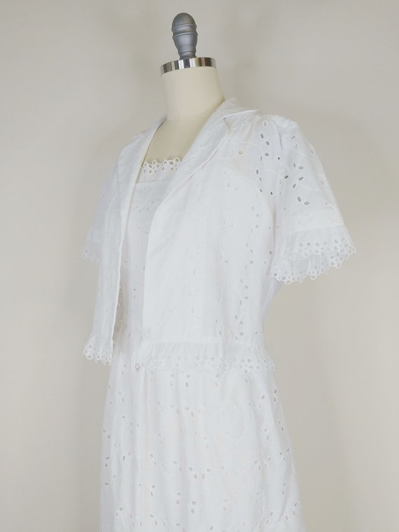 1970s White Eyelet Dress Set | Vintage 70s does 4… - image 7