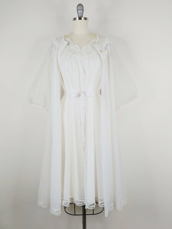 1950s Shadowline White Double Layer Chiffon Peign… - image 2