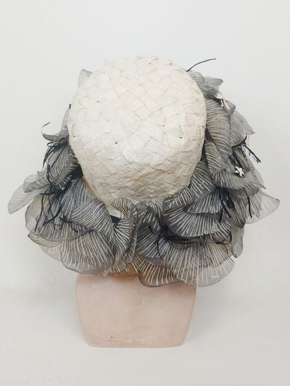 1960s Lisa Butterfly Raffia Brimmed Hat | Vintage… - image 6