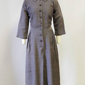 1950s Miss Peg Palmer Brown Ribbed Day Dress Vintage 50s Dark Brown ...