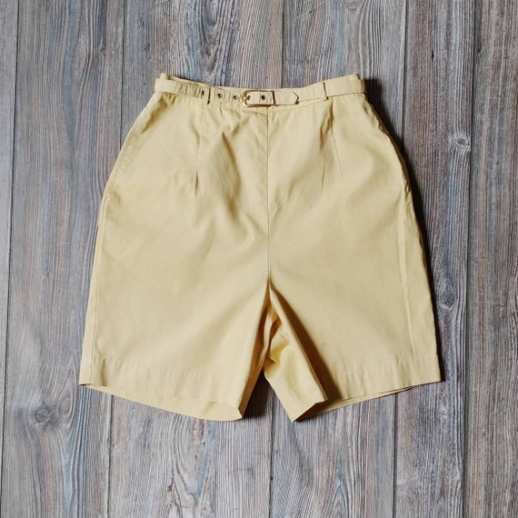 1950s Mustard Yellow Cotton Shorts | Vintage 50s … - image 8