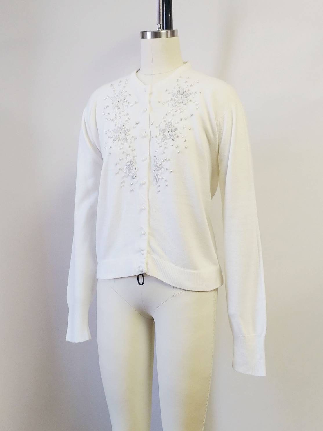 1950s Tobi of California Cream Beaded Cardigan Vintage 50s - Etsy