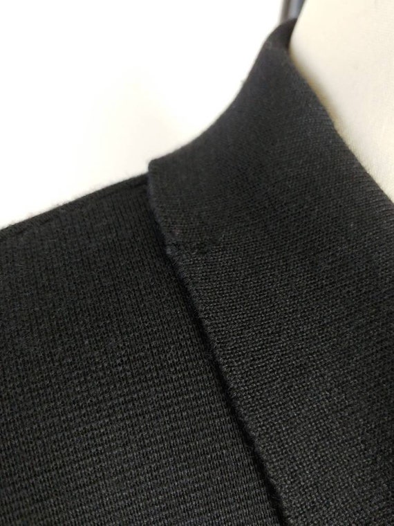 1980s Andrea Jovine Black Wool Double Knit Shift … - image 10