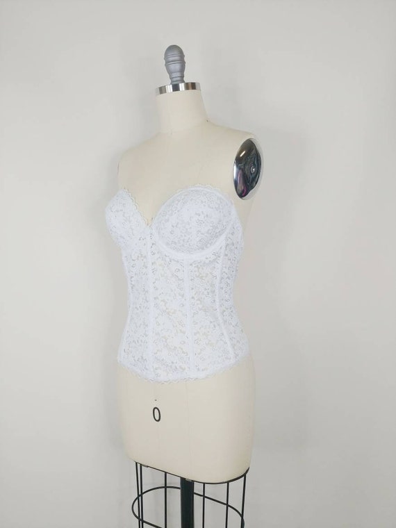 1990s Frederick's of Hollywood White Lace Bustier… - image 5