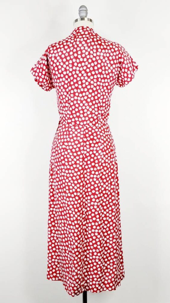 1940s Apple Novelty Print Rayon Dress | Vintage 4… - image 7