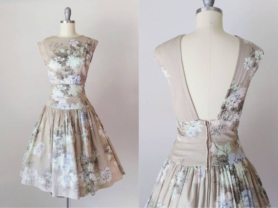 1960s Pat Premo Wasp Waist Floral Dress | Vintage