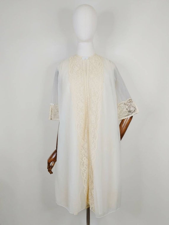 1960s Vanity Fair Double Layer Chiffon Peignoir Set |… - Gem