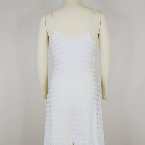1940s Van Raalte shops Stryps White Rayon Jersey Singlette Step In | Vintage 40s Slip Shorts | Women's Lingerie XS Small