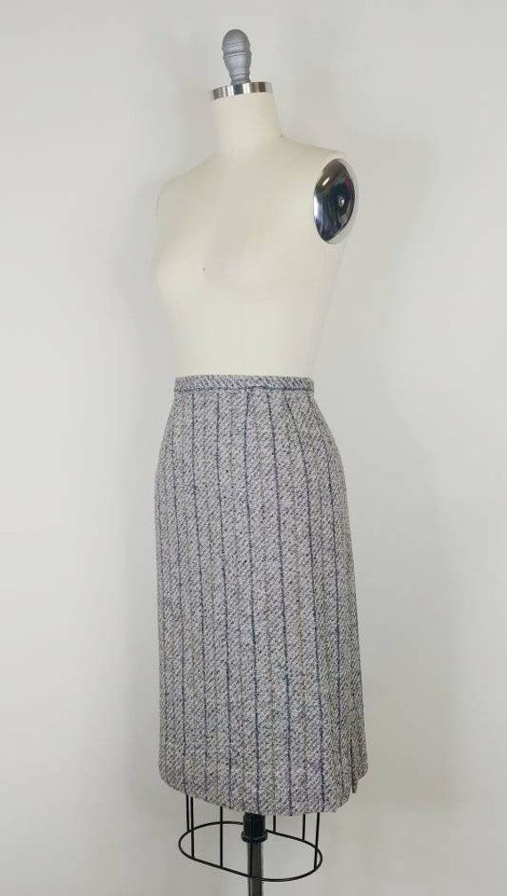 1960s Tweed Pencil Skirt | Vintage 60s Black Brow… - image 5