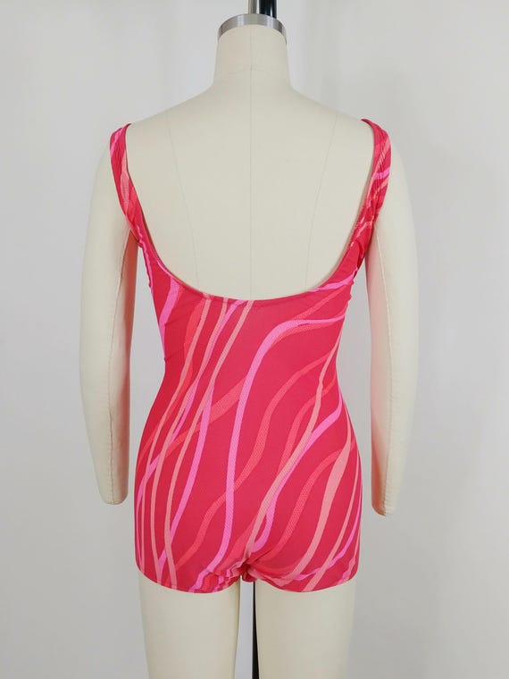 1960s Groovy Mod Abstract One Piece Swimsuit | Vi… - image 7