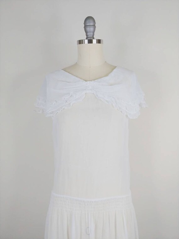 1920s Pilgrim Collar White Cotton Lawn Dress | Vi… - image 3