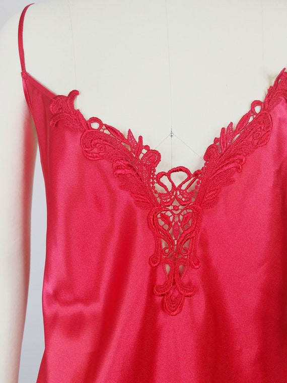 1990s Red Satin Nightgown | Vintage 90s Volup Bia… - image 3