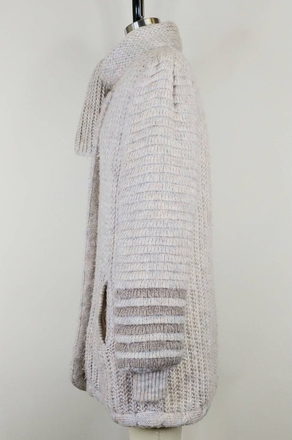 1980s Mulberry Street Beige Knit Sweater Coat | V… - image 6