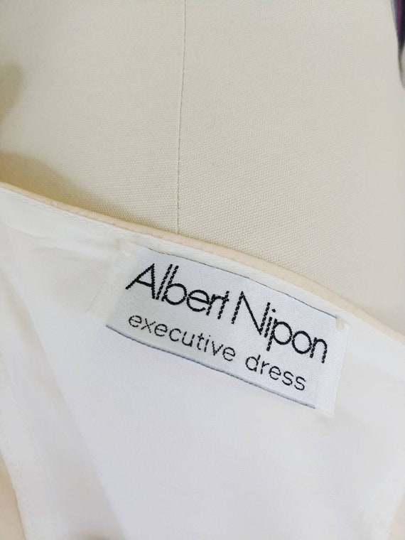 1980s Albert Nipon Butter Yellow Striped Cotton P… - image 8