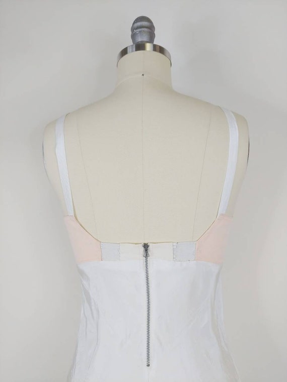 1930s Bias Cut White Slip Built in Bra | Vintage … - image 8