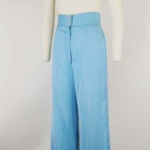 1970s Flared Trousers Vintage 70s Blue High Waist Wide Leg - Etsy