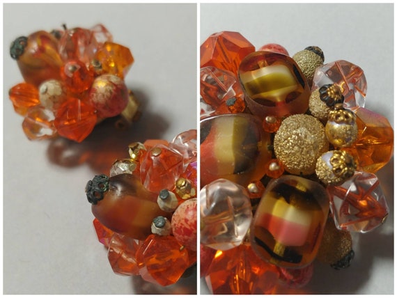 1960s West Germany Demi Parure Multi Color Orange… - image 10