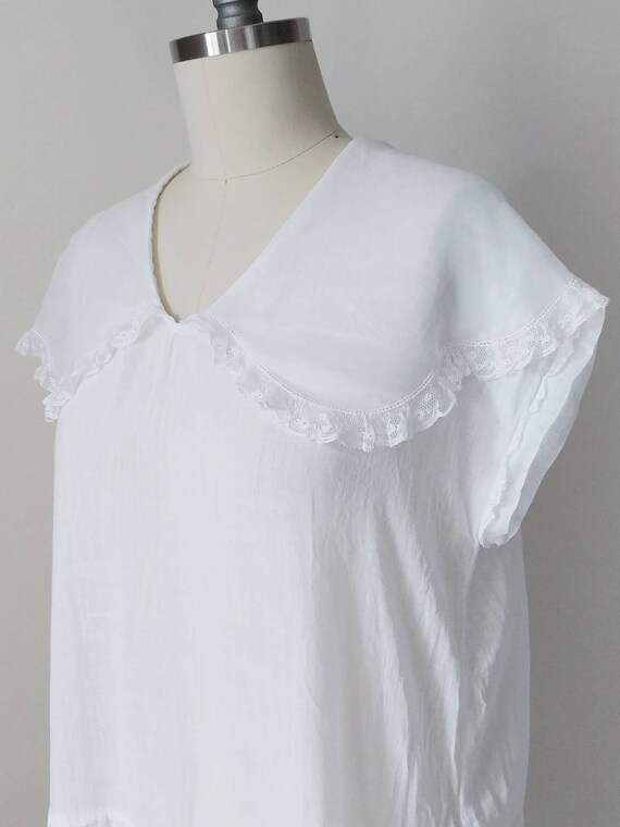1920s Pilgrim Collar White Cotton Voile Dress | V… - image 6