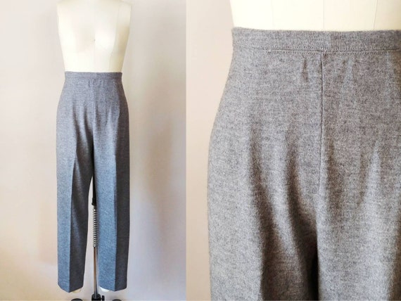 1960s Jantzen Gray Knit Cigarette Pants | Vintage