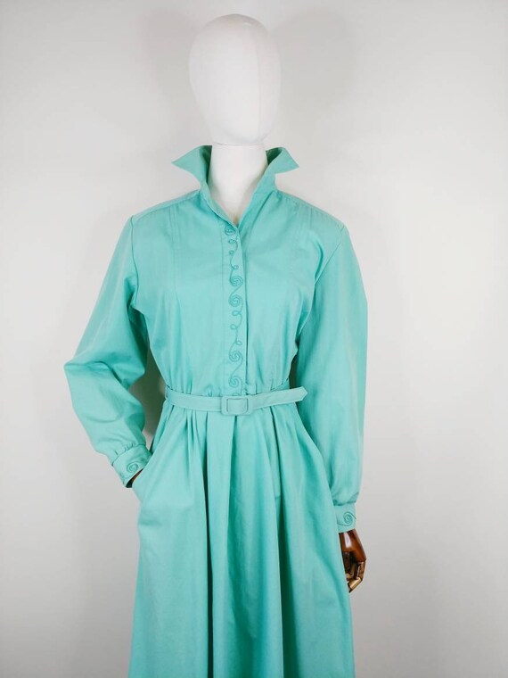 1980s Willi of California Mint Green Cotton Dress… - image 3