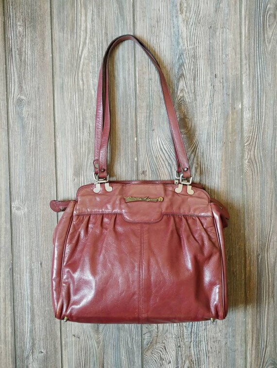 1970s Etienne Aigner Oxblood Leather Shoulder Bag… - image 4