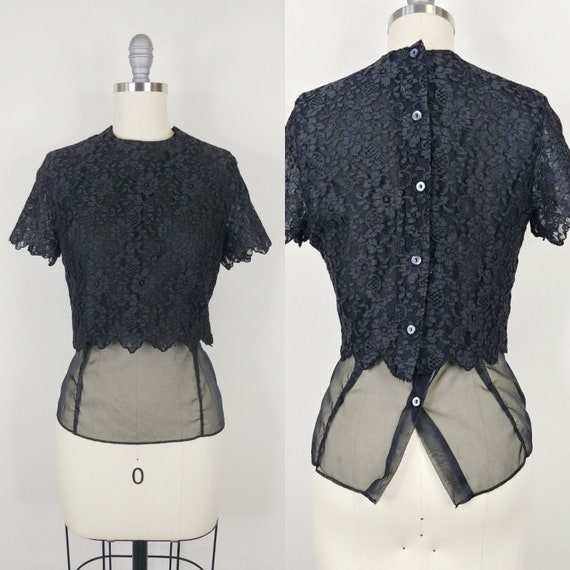 Sheer black lace layer - Gem