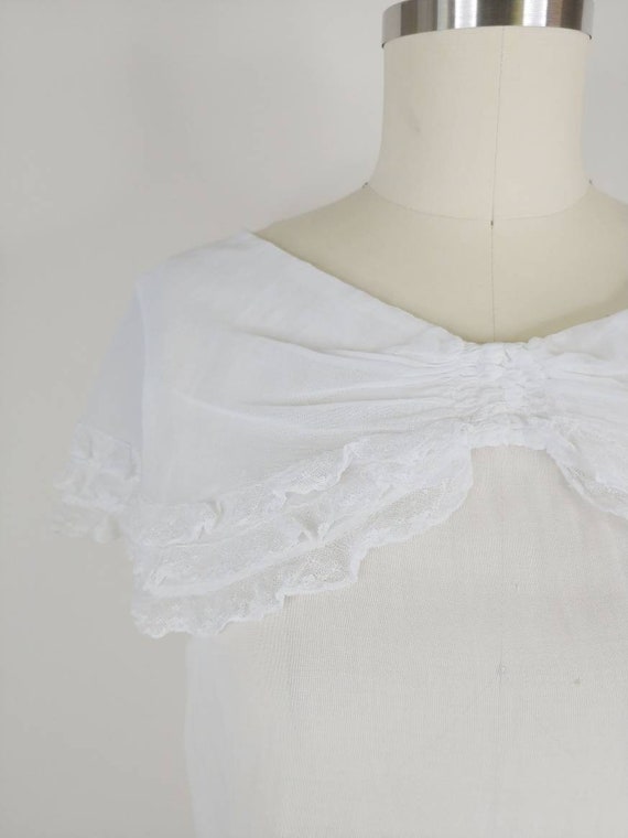 1920s Pilgrim Collar White Cotton Lawn Dress | Vi… - image 4