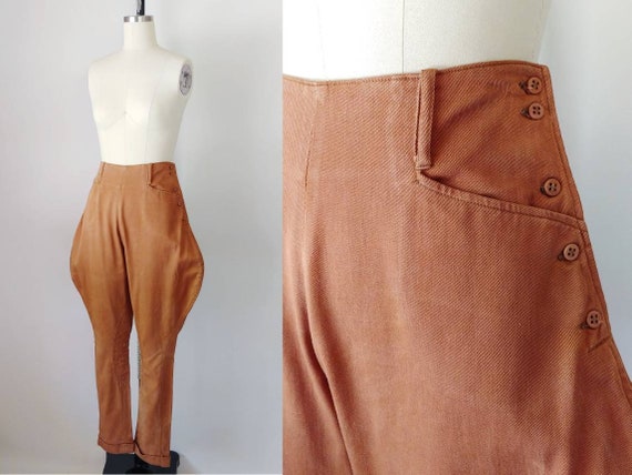 1930s NRA Riding Jodhpurs | Vintage 30s Cotton Twi