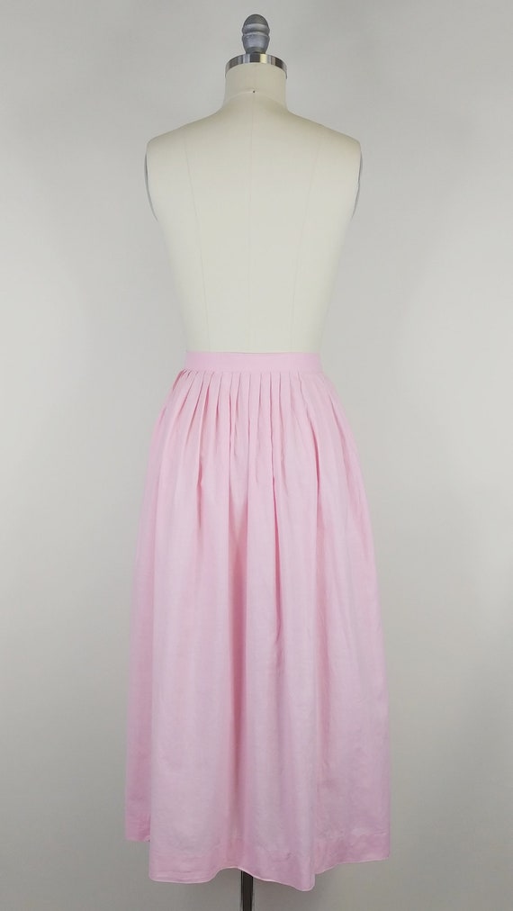 1980s Ralph Lauren Pink Cotton Skirt | Vintage 80… - image 5