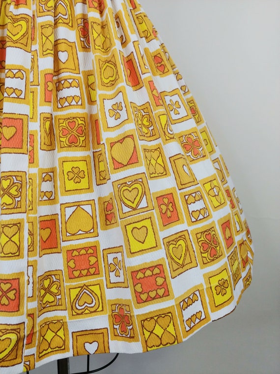 1960s Heart Novelty Print Sun Dress | Vintage 60s… - image 5