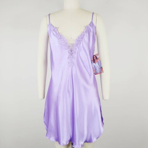 1990s Plus Size shops Lavender Satin Peignoir Set | Vintage 90s Light Purple Nightgown and Kimono Robe | Women's Loungewear Lingerie 3X