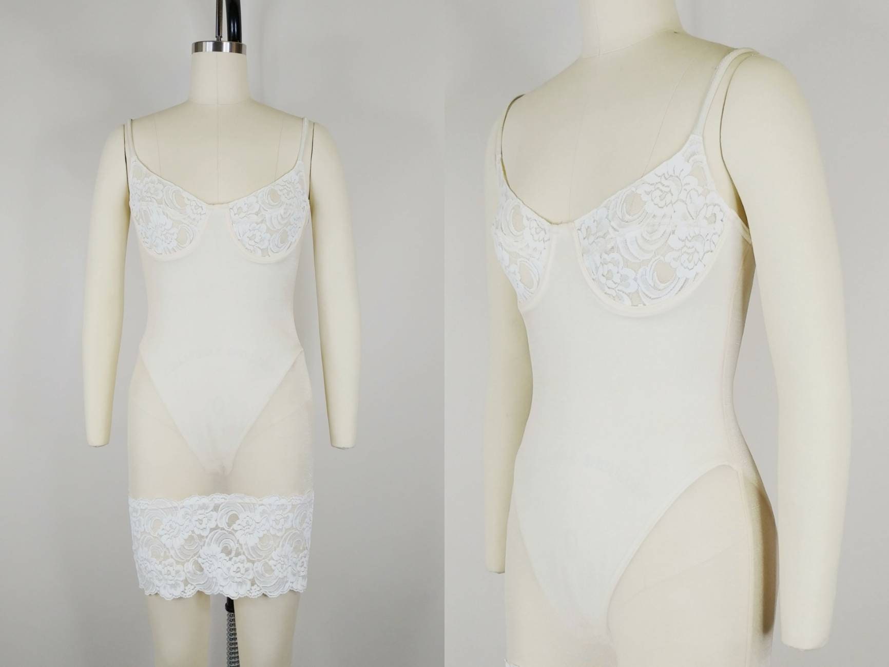 1990s Nancy Ganz Under It All Cream Underwire Shapewear Vintage