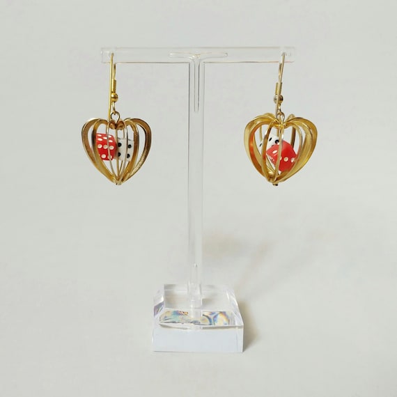 1960s Lucky Dice Cage Novelty Earrings | Vintage … - image 7
