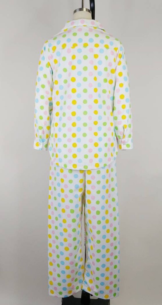 1960s Candy Colors Polka Dot Cotton Pajamas | Vin… - image 6