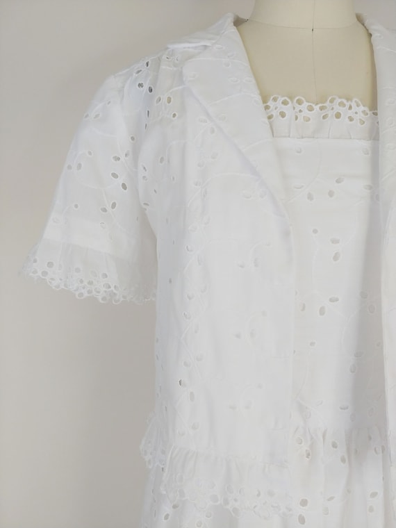 1970s White Eyelet Dress Set | Vintage 70s does 4… - image 6
