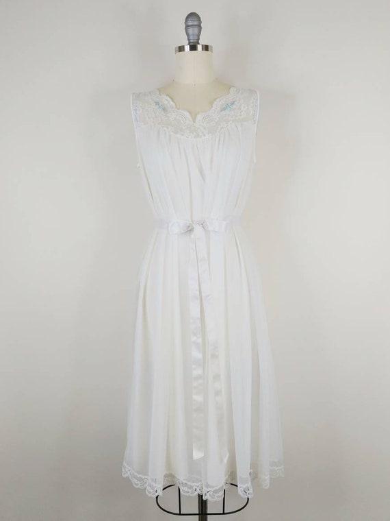 1950s Shadowline White Double Layer Chiffon Peign… - image 5