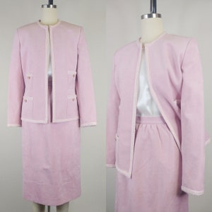 1970s Lilli Ann Microsuede Skirt Suit | Vintage 70s Orchid Pink Skirt Blouse and Jacket Set