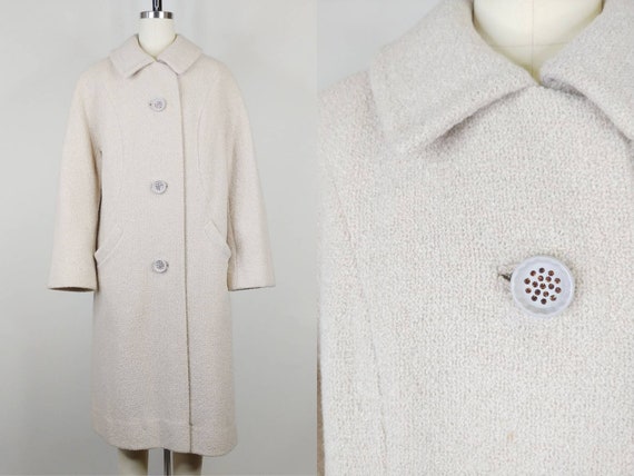 Cream wool coat ladies best sale