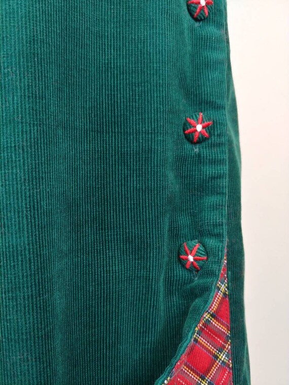 1990s Susan Bristol Pine Green Corduroy Skirt | V… - image 5
