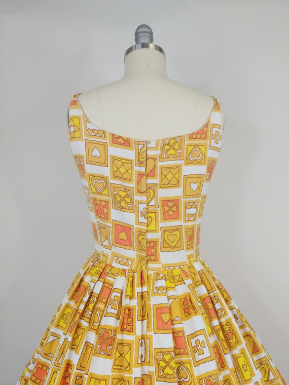 1960s Heart Novelty Print Sun Dress | Vintage 60s… - image 9