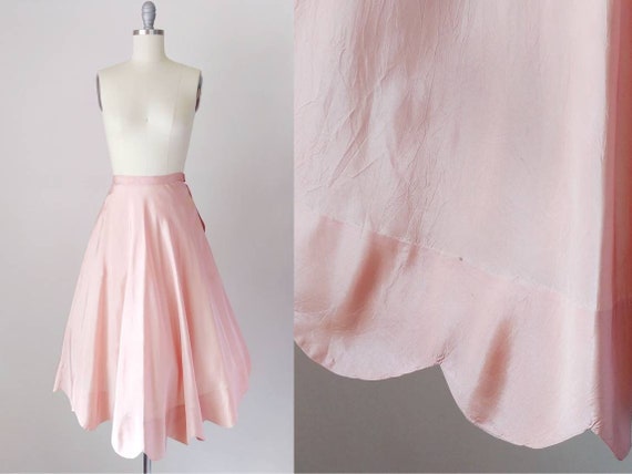 1940s Peach Pink Full Skirt Half Slip | Vintage 40