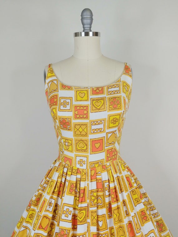 1960s Heart Novelty Print Sun Dress | Vintage 60s… - image 3