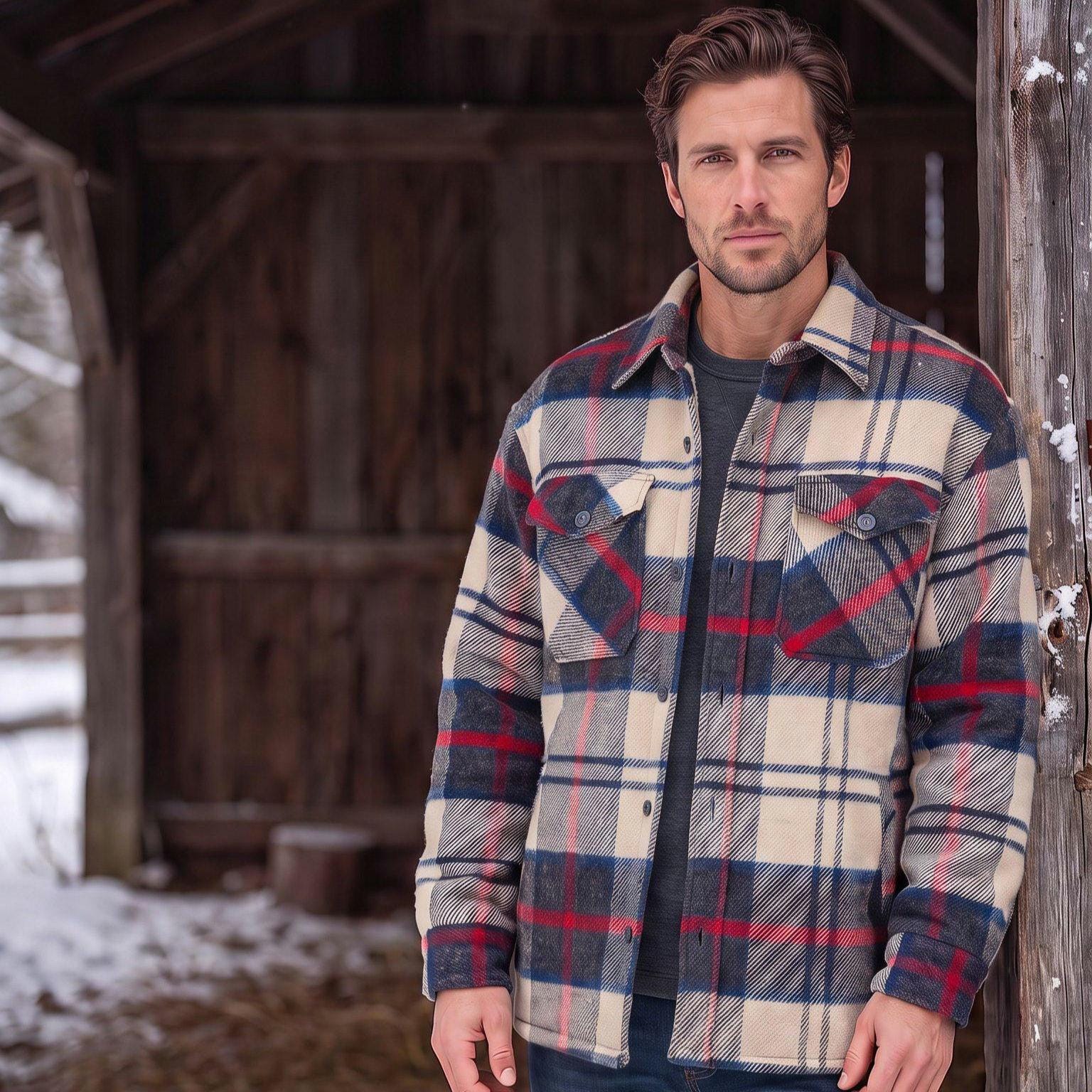 1960s Woolrich Men's Plaid Wool Winter Coat Style 26038 Vintage 60s Chore Jacket