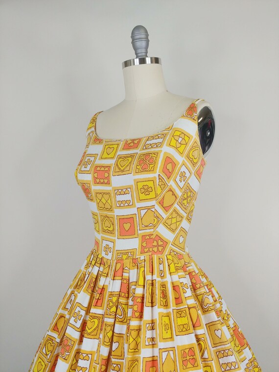 1960s Heart Novelty Print Sun Dress | Vintage 60s… - image 6
