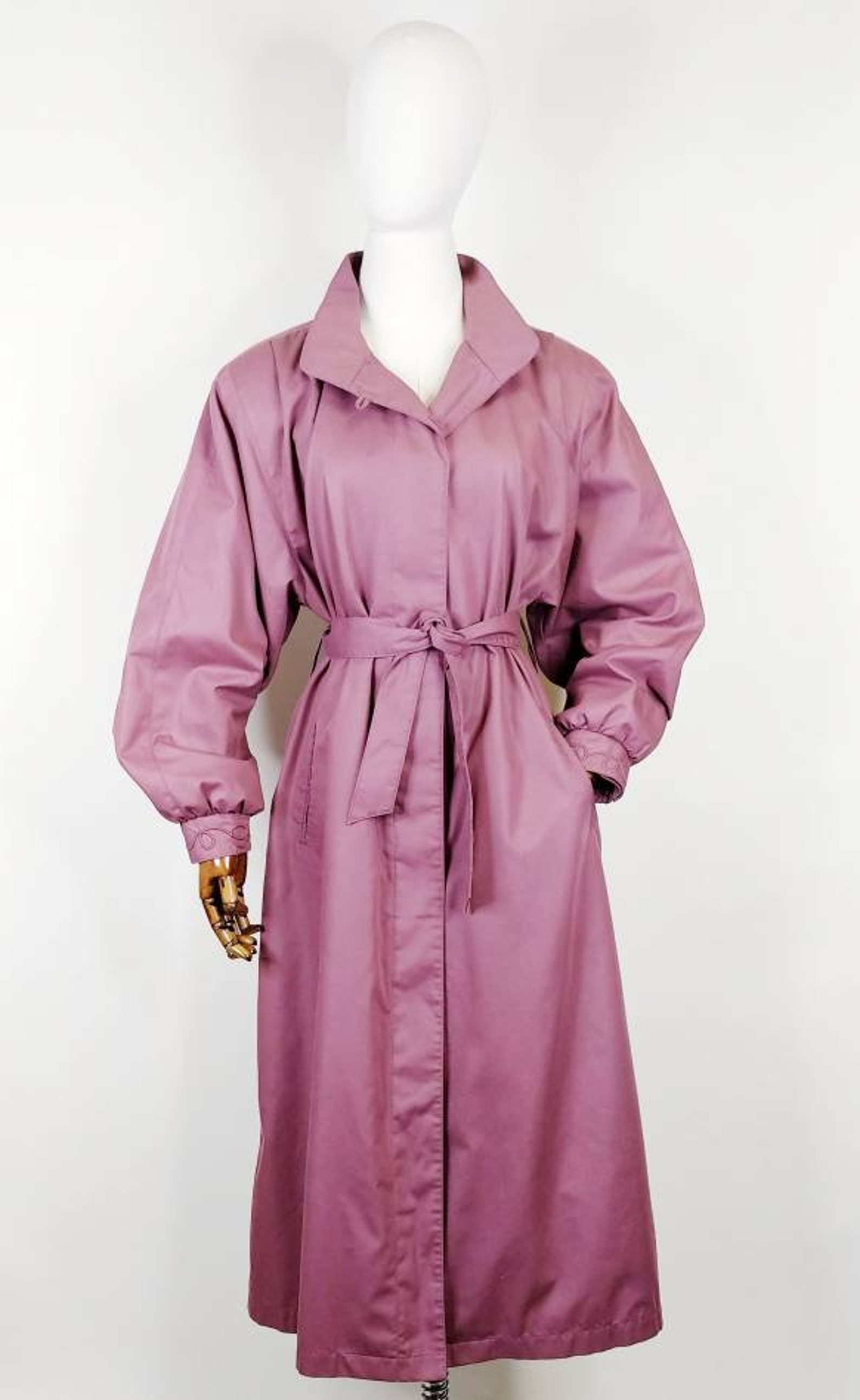 1980s London Fog Mauve Pink Trench Coat Vintage 80s All - Etsy