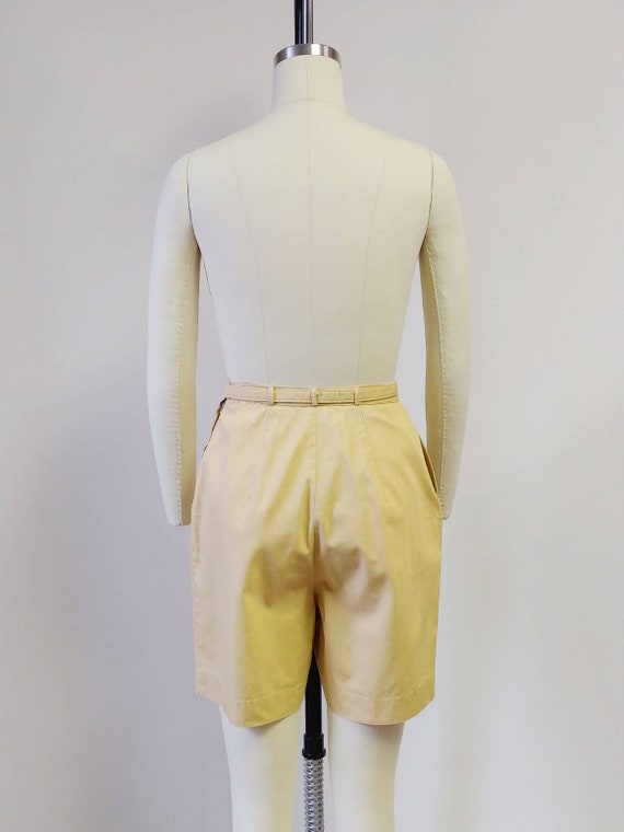 1950s Mustard Yellow Cotton Shorts | Vintage 50s … - image 6