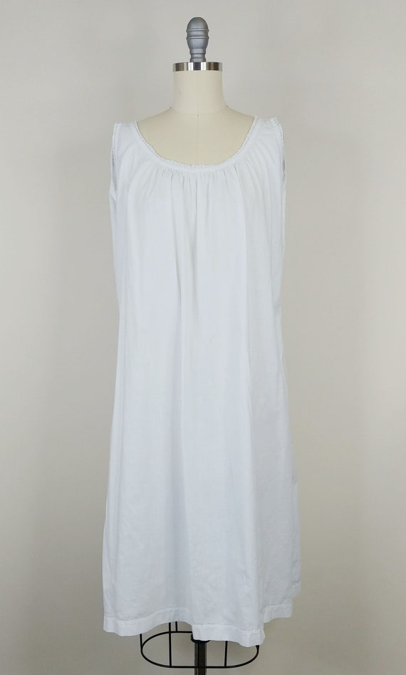 1910s White Cotton Chemise | Antique Edwardian Sl… - image 2